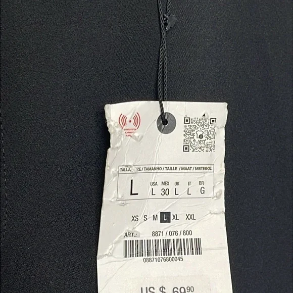 Zara Women’s Flared High Waist Pants Black Size L Career Office Professional - Picture 10 of 13